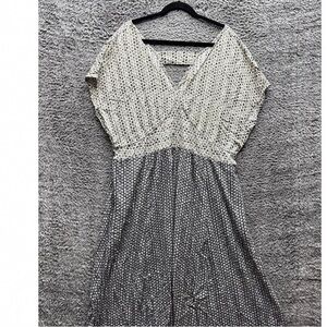 H&M Cream and Black Patterned Maxi Dress